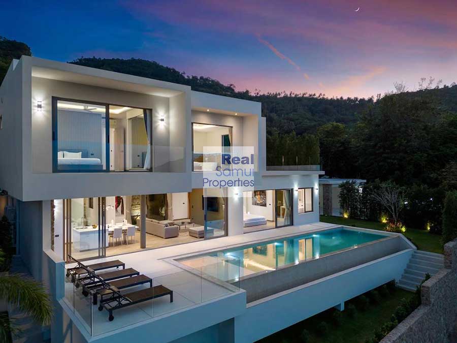 New Luxury 4-Bed Contemporary Panoramic Sea View Villa, Bo Phut, Koh Samui