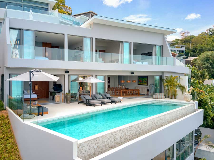 Newly Completed 5-Bed Contemporary Sea View Villa, Chaweng Noi