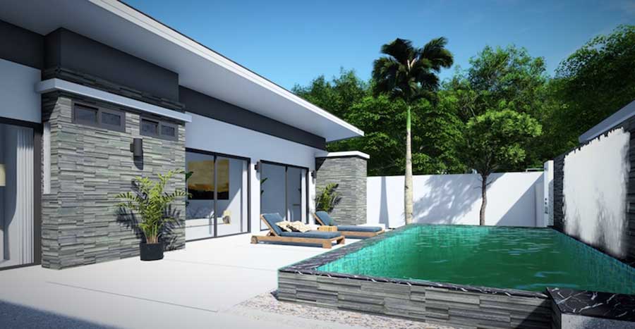 Two and Three-Bed Modern Garden Villas, Maenam