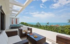 Modern Single-Level 2-Bedroom Panoramic Ocean View Pool Villa, Lamai