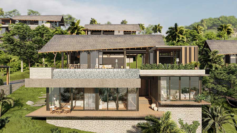 New Contemporary 3-Bed Eco-Friendly Sea View Estate Villa, Bo Phut