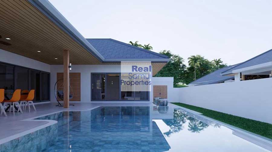 New Modern-Asian Style Single-Level 3-Bed Garden Pool Villas, Lamai