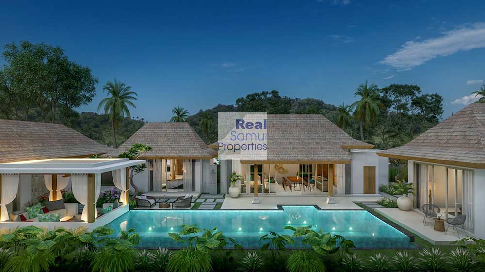 New 4-Bed Contemporary Asian Garden Pool Villa, by Laem Set Beach, South Coast,