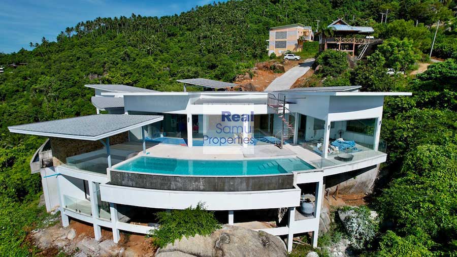 High-End 3-Bed Contemporary Sea View Pool Villa, Lamai