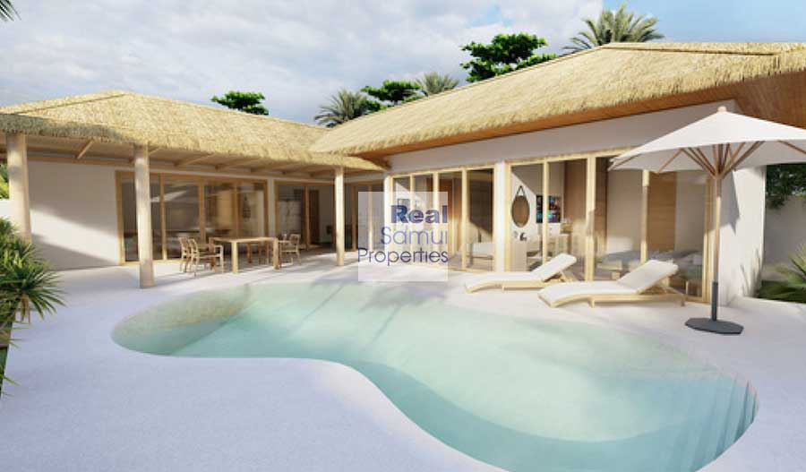 Modern Asian Style 3-Bed Garden Pool Villas by Laem Set Beach