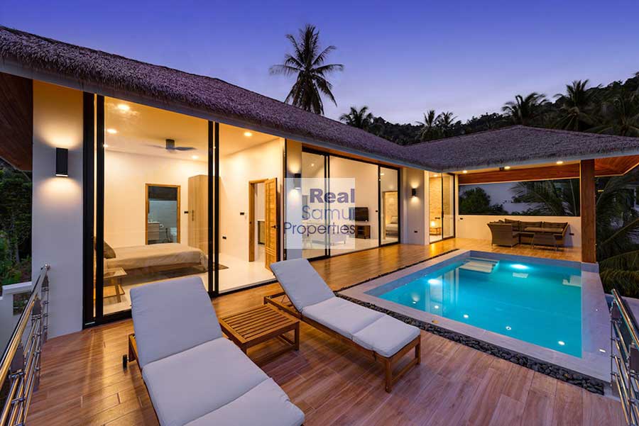 New Modern-Tropical Style 4-bed Ocean View Pool Villas, Lamai