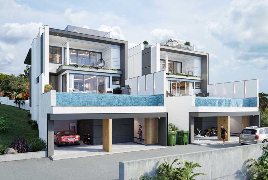 New Off-Plan 545 Sqm 4-Bed Contemporary Sea View Villas, Choeng Mon