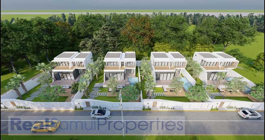 New 3-Bed 250 Sqm Contemporary Garden Pool Villas, Plai Laem
