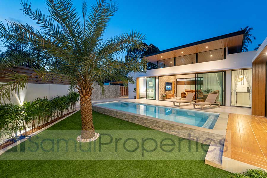 New Contemporary Style 3-Bed 276 Sqm Garden Pool Villa, Maenam