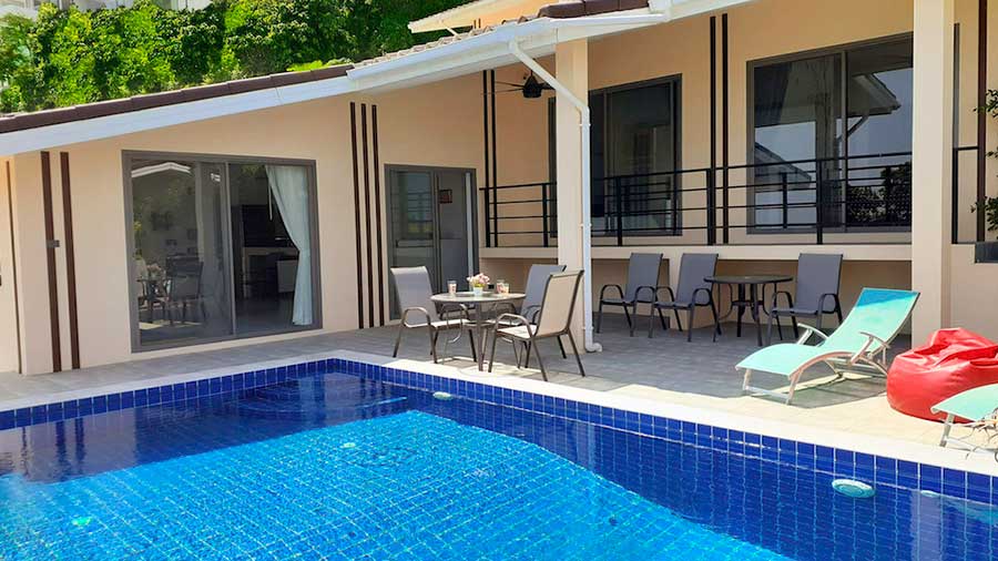 Modern Single-Level 4-Bed Sea View Pool Villa, Chaweng Noi