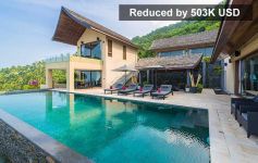 REDUCED BY 503K USD: High-End 4-Bed Ocean View Villa, Chaweng Noi