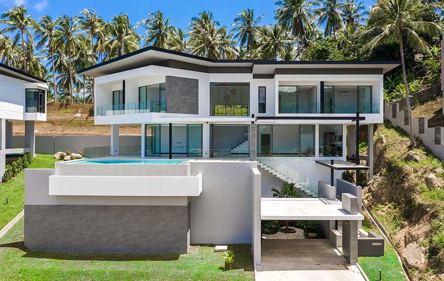 Recently Completed Luxury 4-Bed Sea View Pool Villa, Chaweng Noi