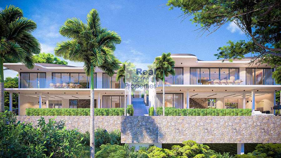 New Contemporary 4-Property Development of 3-Bed Ocean View Pool Villas, Bang Por