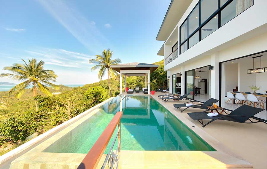 Deluxe 4-Bed Sea View Pool Villa, Maenam