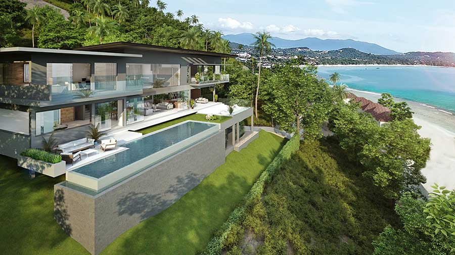 Contemporary 4-Bed Sea View Pool Villa â€“ Overlooking Chaweng Bay