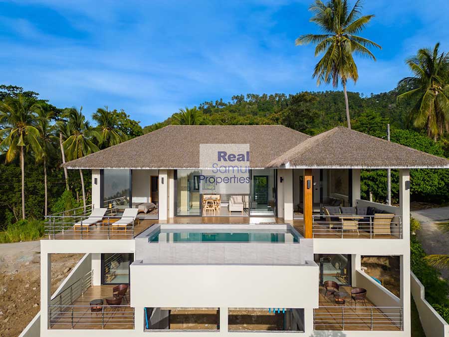 New Modern-Tropical Style 4-bed Ocean View Pool Villas, Lamai