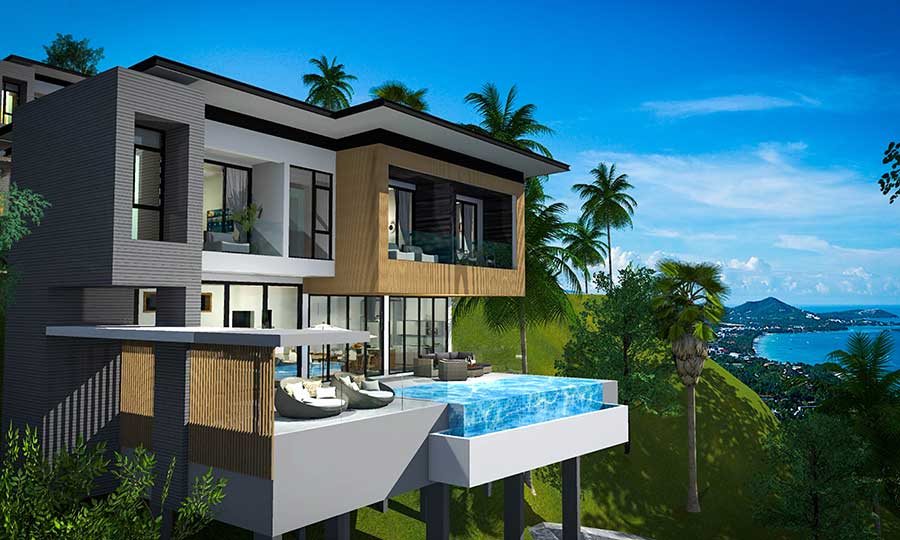 3 & 4-Bed Panoramic Sea View Villas, Chaweng Noi