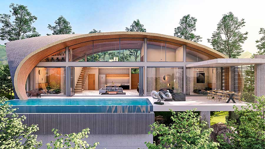 Contemporary 3-Bed Ocean View Pool Villa, Bang Por Beach