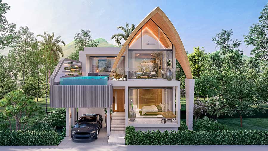 Modern 3-Bed Ocean View Villas Pool by Bang Por Beach
