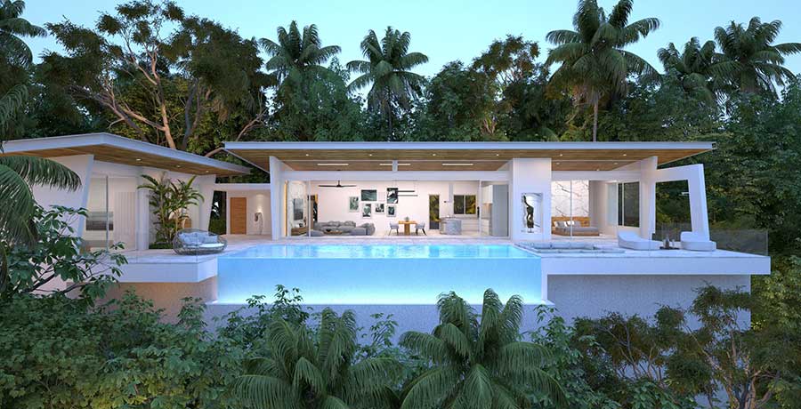 New Modern 3-Bed Sea View Pool Villa, Maenam